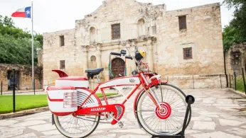 Pee-wee's bike is at the Alamo, but not where you think